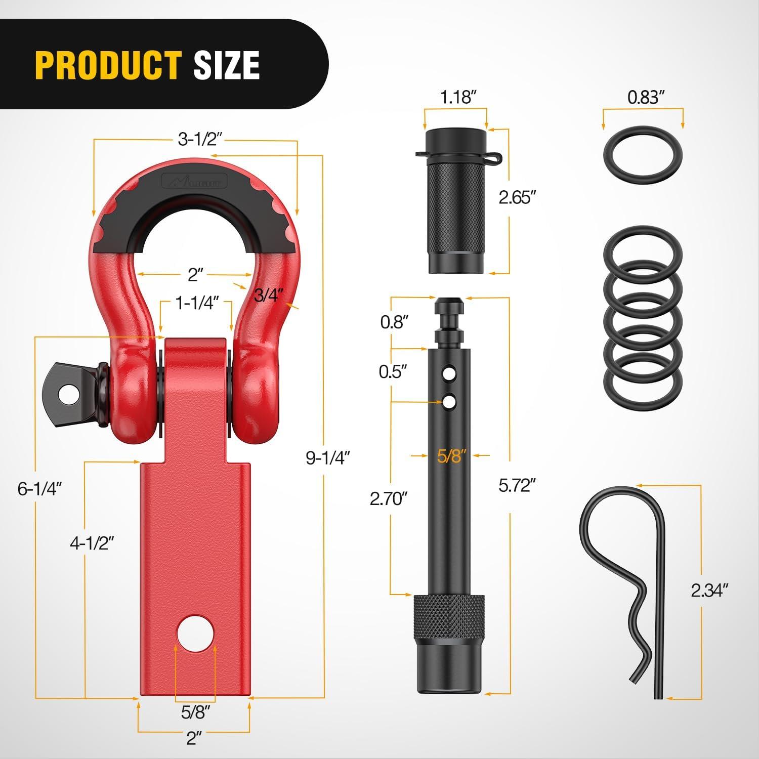 image:imageNilight Heavy Duty Trailer Shackle Kit for Double Eye Springs Fits 35K52K Axles DualStage AntiRust Coated Complete Installation Hardware Included Durable Suspension Repair Parts BlackHitch w Lock Pin Red