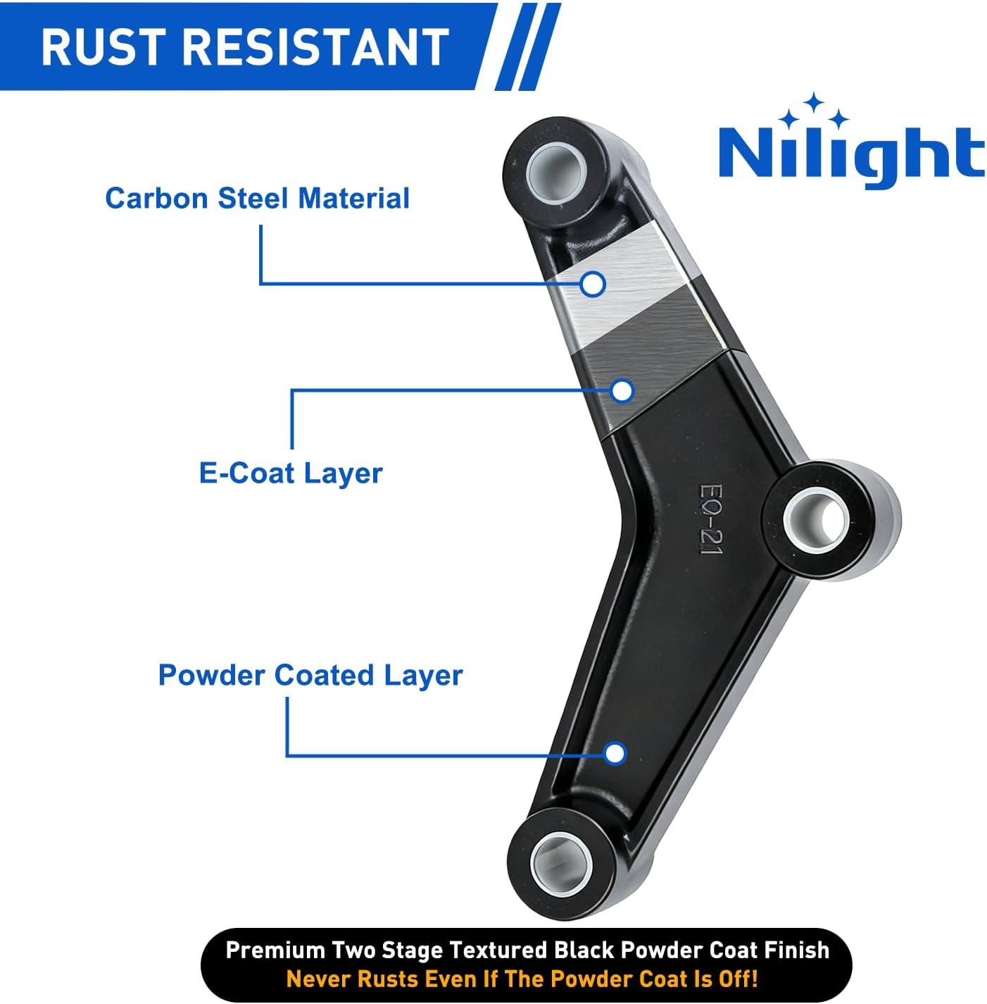 image:imageNilight Heavy Duty Trailer Shackle Kit for Double Eye Springs Fits 35K52K Axles DualStage AntiRust Coated Complete Installation Hardware Included Durable Suspension Repair Parts BlackTrailer Shackle Kit for Double Eye Springs
