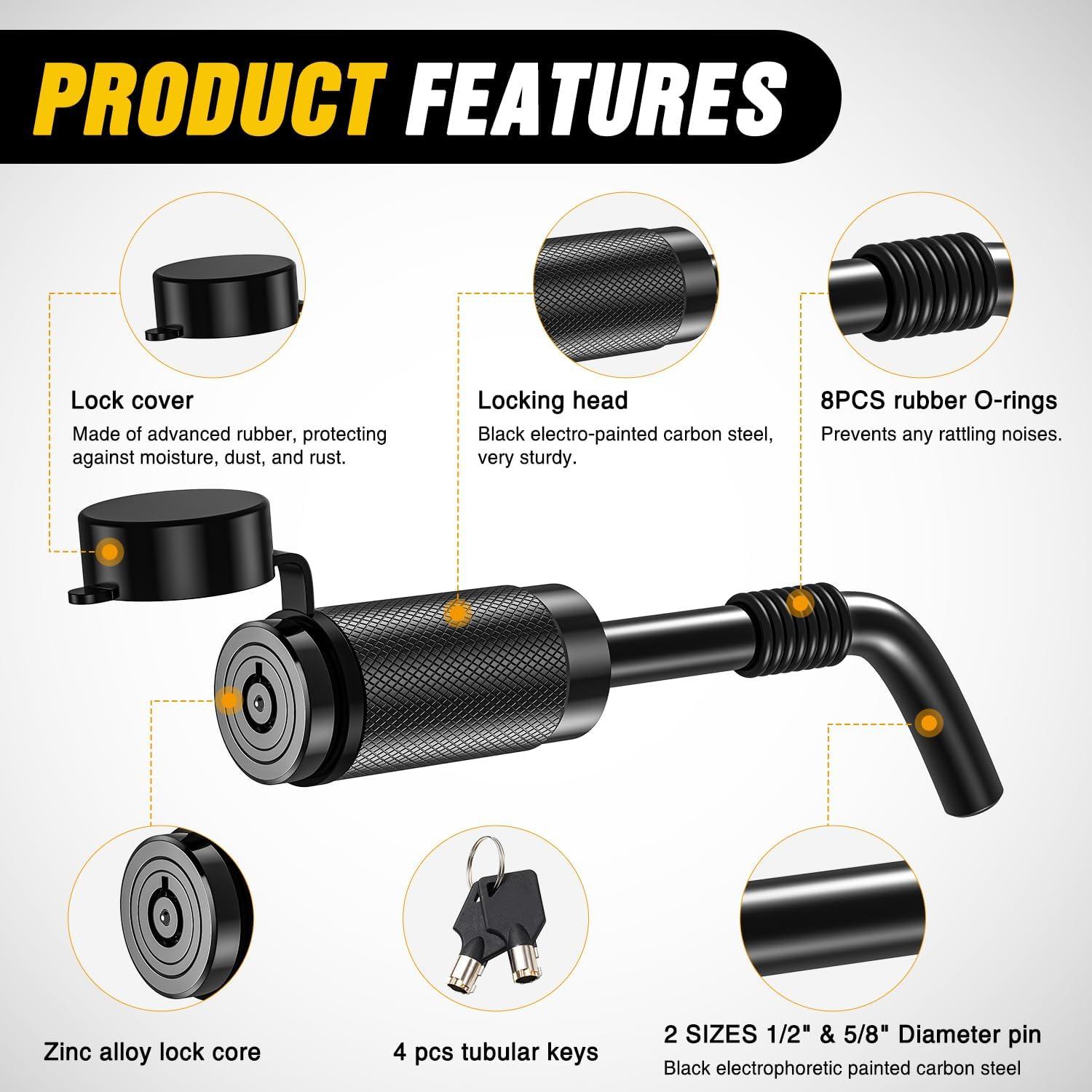 image:imageNilight Heavy Duty Trailer Shackle Kit for Double Eye Springs Fits 35K52K Axles DualStage AntiRust Coated Complete Installation Hardware Included Durable Suspension Repair Parts BlackHitch Lock Pin 12 58 Black