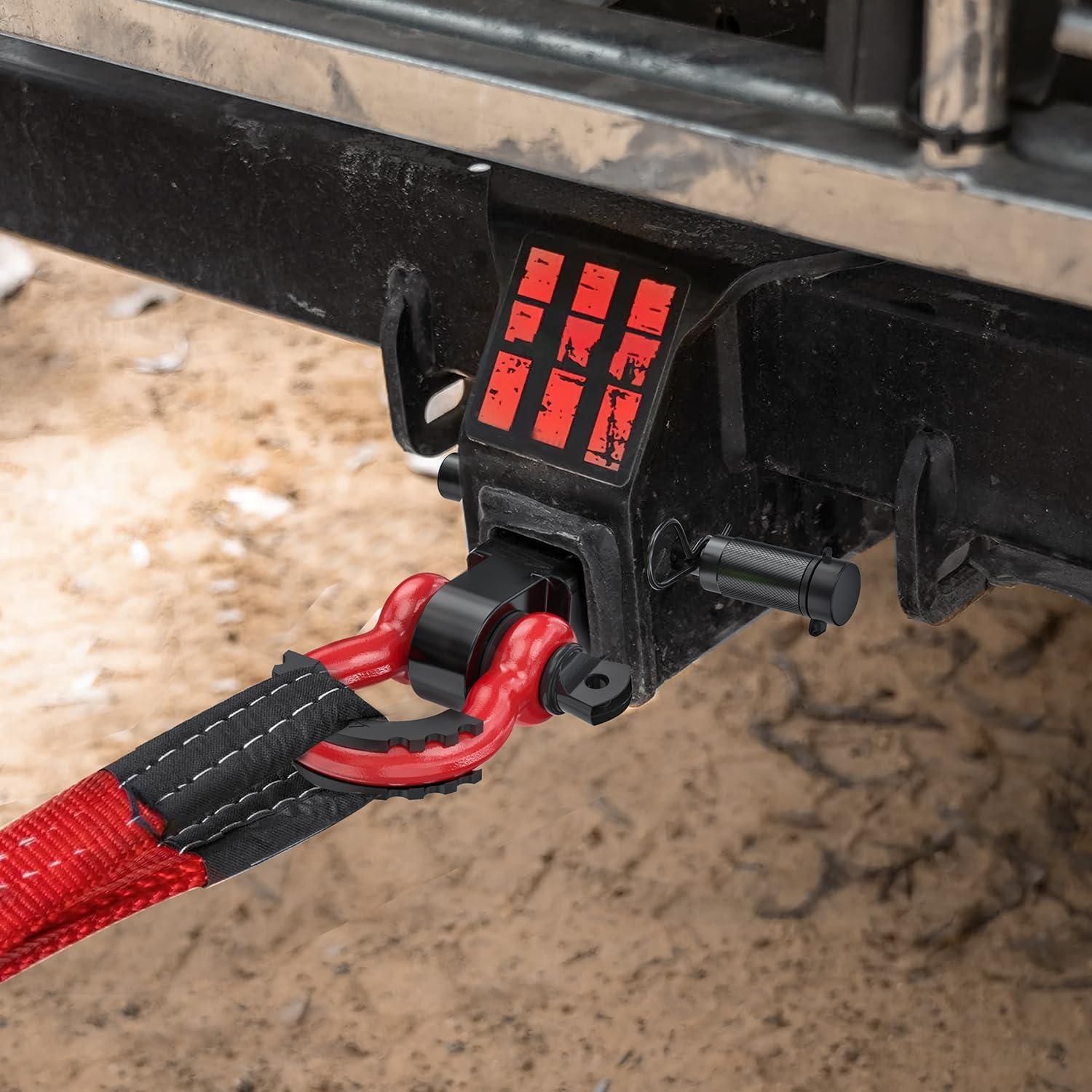 image:imageNilight Heavy Duty Trailer Shackle Kit for Double Eye Springs Fits 35K52K Axles DualStage AntiRust Coated Complete Installation Hardware Included Durable Suspension Repair Parts BlackHitch w Lock Pin Black Red