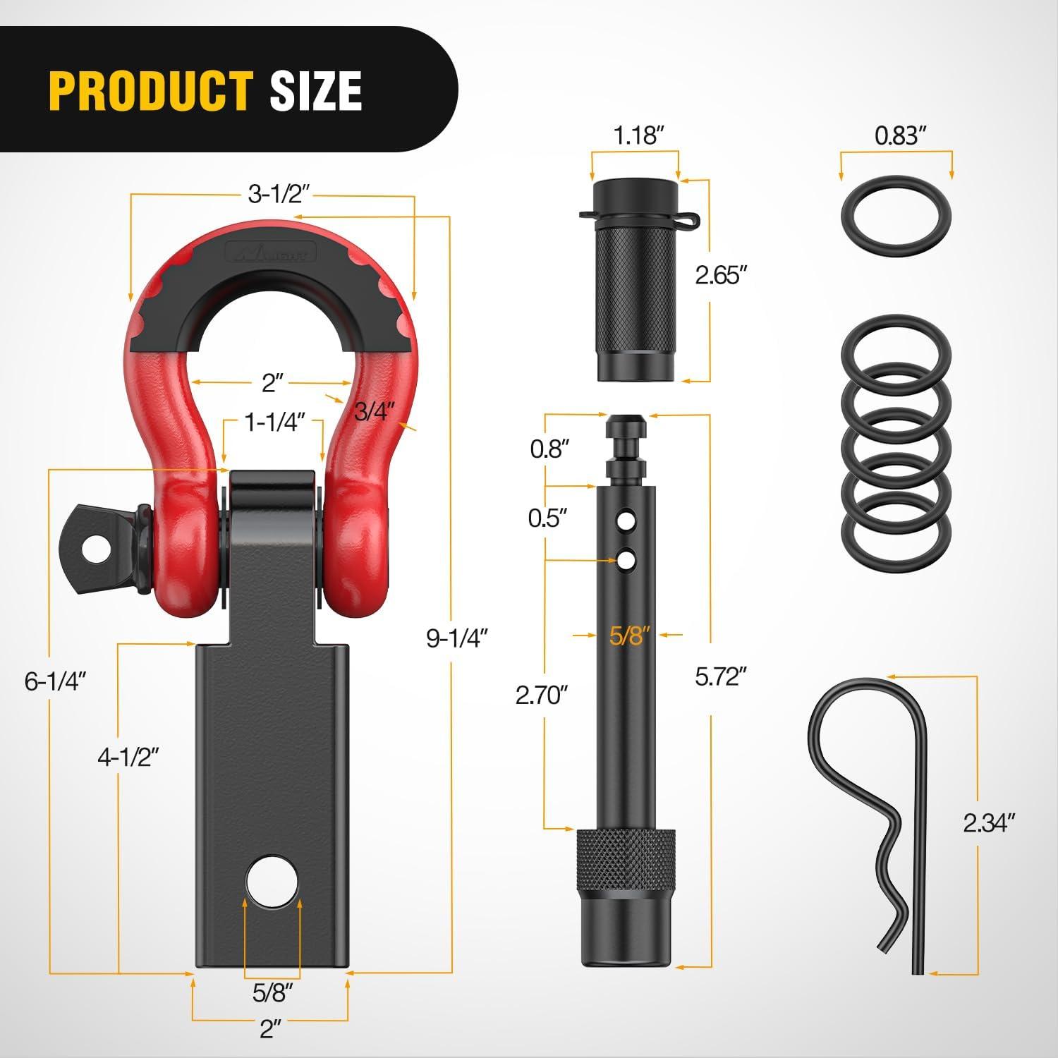 image:imageNilight Heavy Duty Trailer Shackle Kit for Double Eye Springs Fits 35K52K Axles DualStage AntiRust Coated Complete Installation Hardware Included Durable Suspension Repair Parts BlackHitch w Lock Pin Black Red