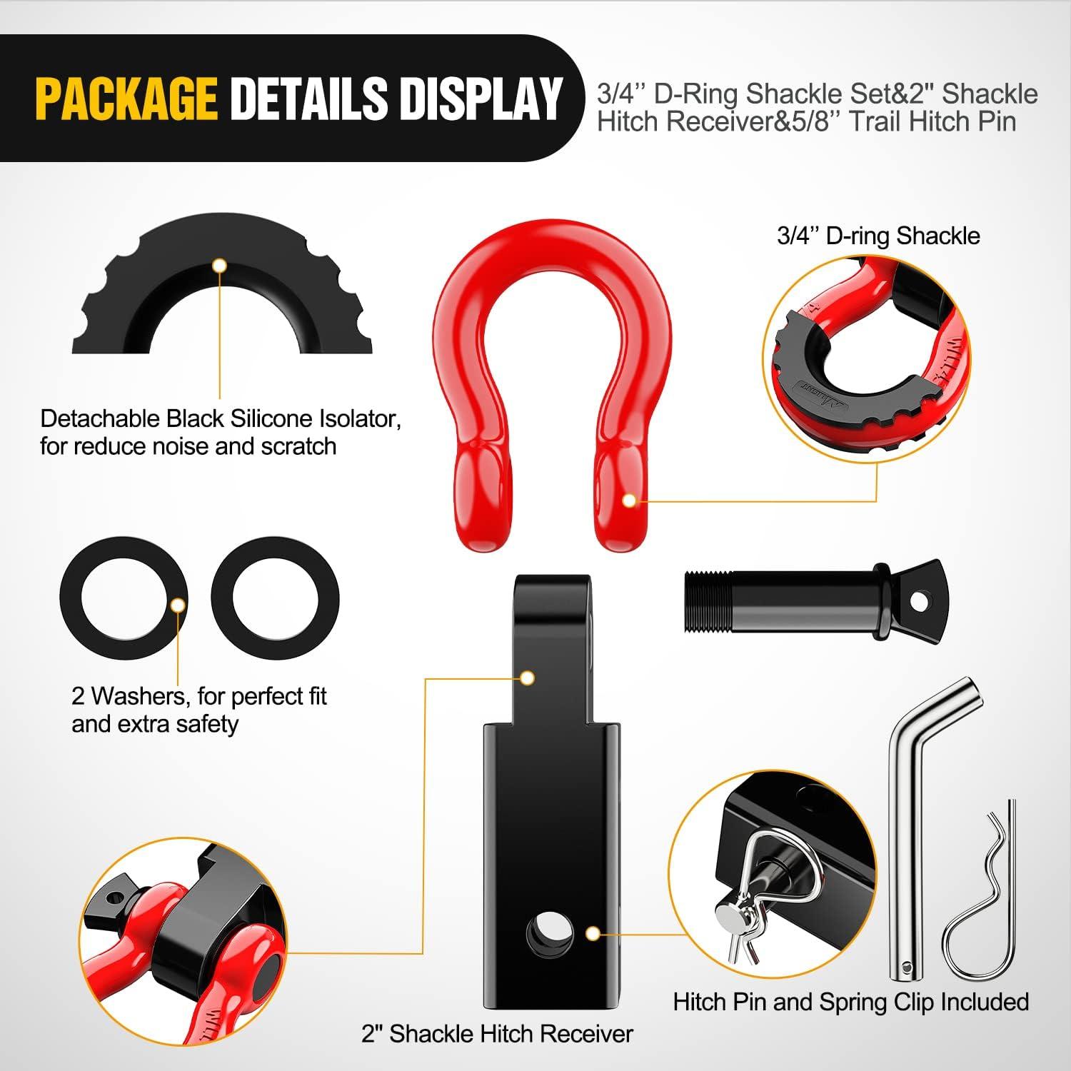 image:imageNilight Heavy Duty Trailer Shackle Kit for Double Eye Springs Fits 35K52K Axles DualStage AntiRust Coated Complete Installation Hardware Included Durable Suspension Repair Parts BlackBlackRed