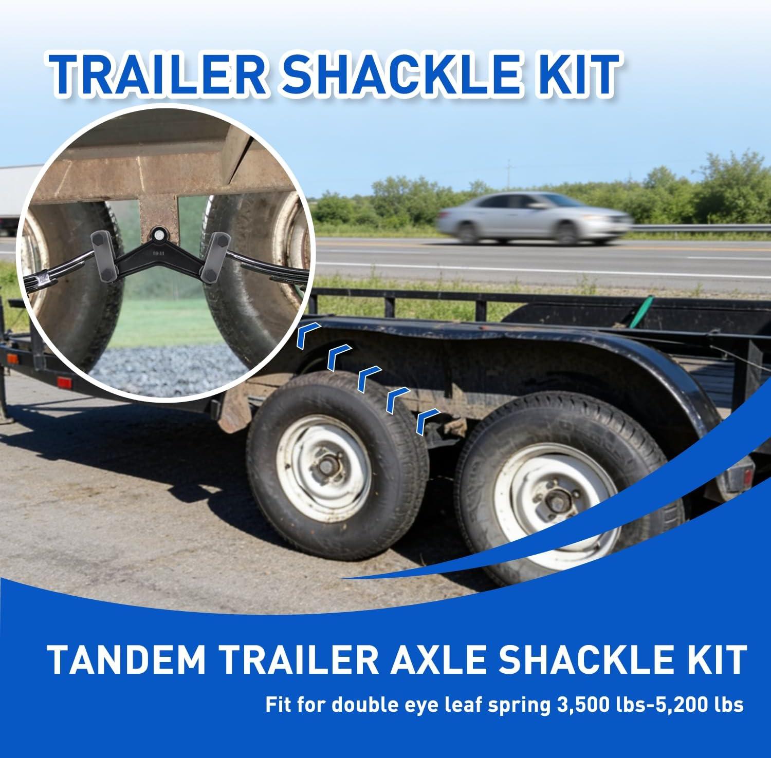 image:imageNilight Heavy Duty Trailer Shackle Kit for Double Eye Springs Fits 35K52K Axles DualStage AntiRust Coated Complete Installation Hardware Included Durable Suspension Repair Parts BlackTrailer Shackle Kit for Double Eye Springs