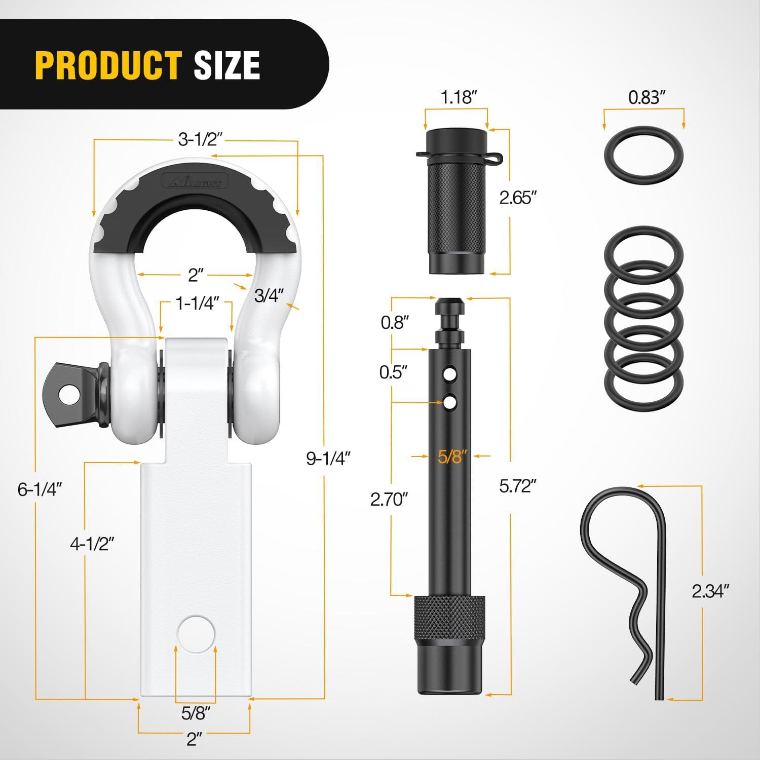 image:imageNilight Heavy Duty Trailer Shackle Kit for Double Eye Springs Fits 35K52K Axles DualStage AntiRust Coated Complete Installation Hardware Included Durable Suspension Repair Parts BlackHitch w Lock Pin White