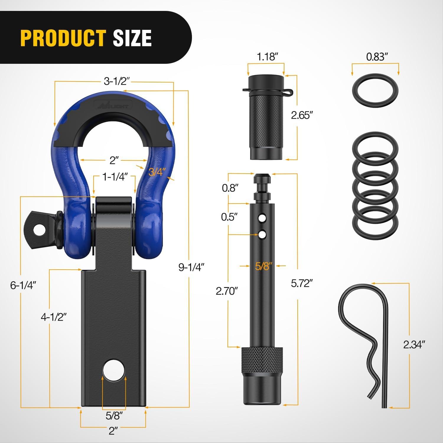 image:imageNilight Heavy Duty Trailer Shackle Kit for Double Eye Springs Fits 35K52K Axles DualStage AntiRust Coated Complete Installation Hardware Included Durable Suspension Repair Parts BlackHitch w Lock Pin Black Blue