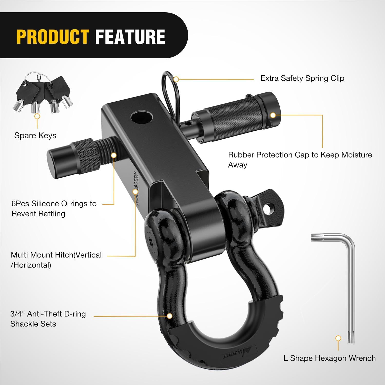 image:imageNilight Heavy Duty Trailer Shackle Kit for Double Eye Springs Fits 35K52K Axles DualStage AntiRust Coated Complete Installation Hardware Included Durable Suspension Repair Parts BlackHitch w Lock Pin Black