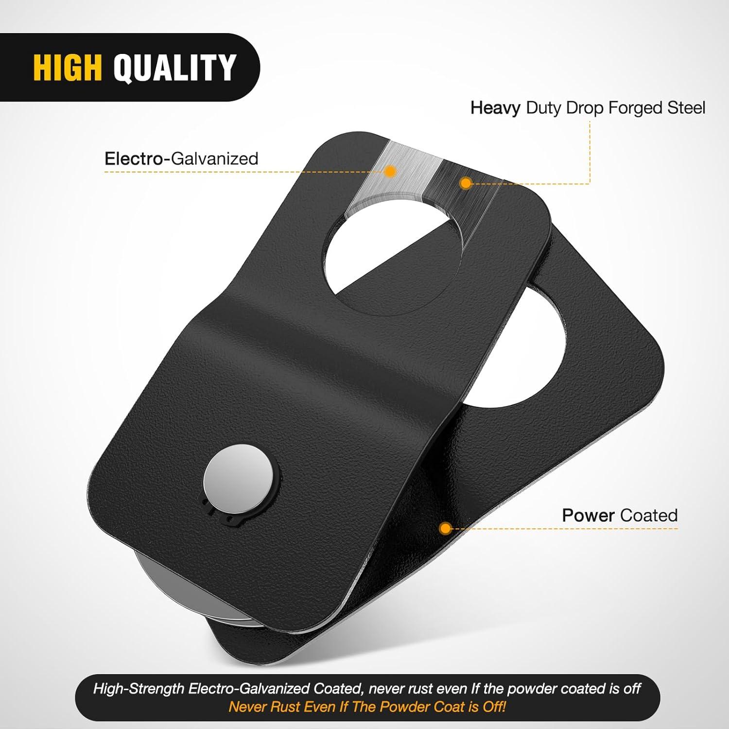 image:imageNilight Heavy Duty Trailer Shackle Kit for Double Eye Springs Fits 35K52K Axles DualStage AntiRust Coated Complete Installation Hardware Included Durable Suspension Repair Parts BlackWinch Snatch Block 4T