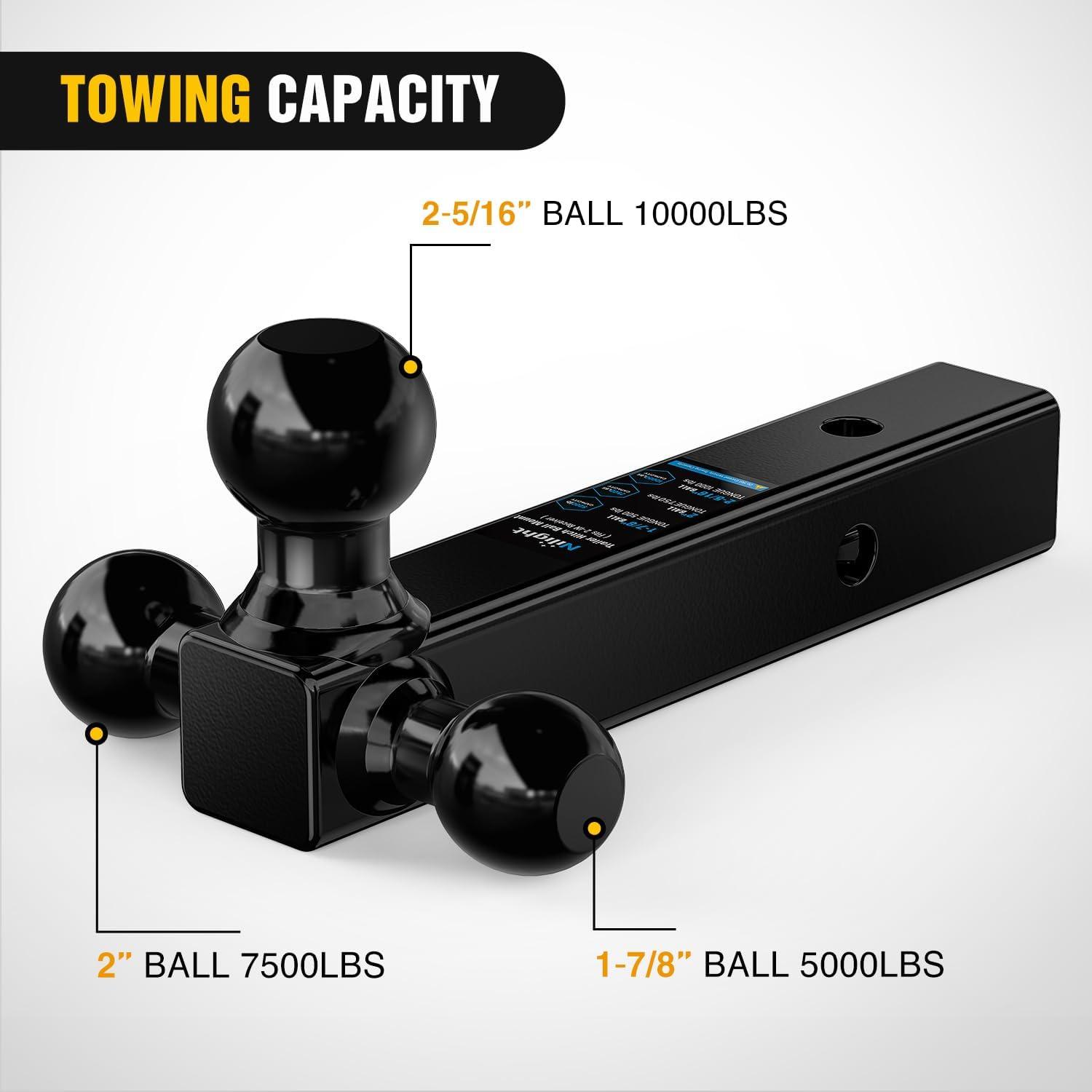 image:imageNilight Heavy Duty Trailer Shackle Kit for Double Eye Springs Fits 35K52K Axles DualStage AntiRust Coated Complete Installation Hardware Included Durable Suspension Repair Parts Black2 hitch 3 ball