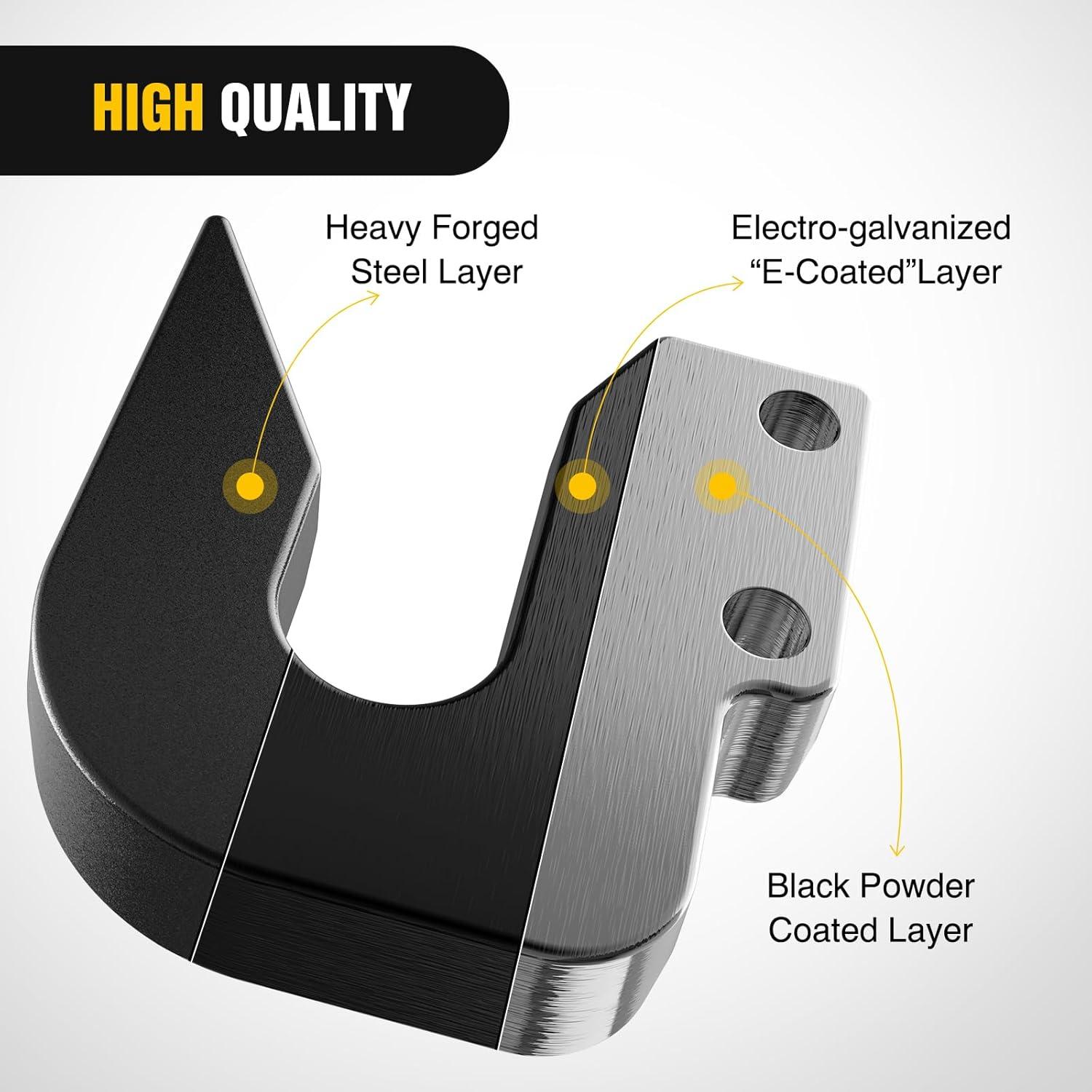 image:imageNilight Heavy Duty Trailer Shackle Kit for Double Eye Springs Fits 35K52K Axles DualStage AntiRust Coated Complete Installation Hardware Included Durable Suspension Repair Parts BlackQuick Hitch Top Hook