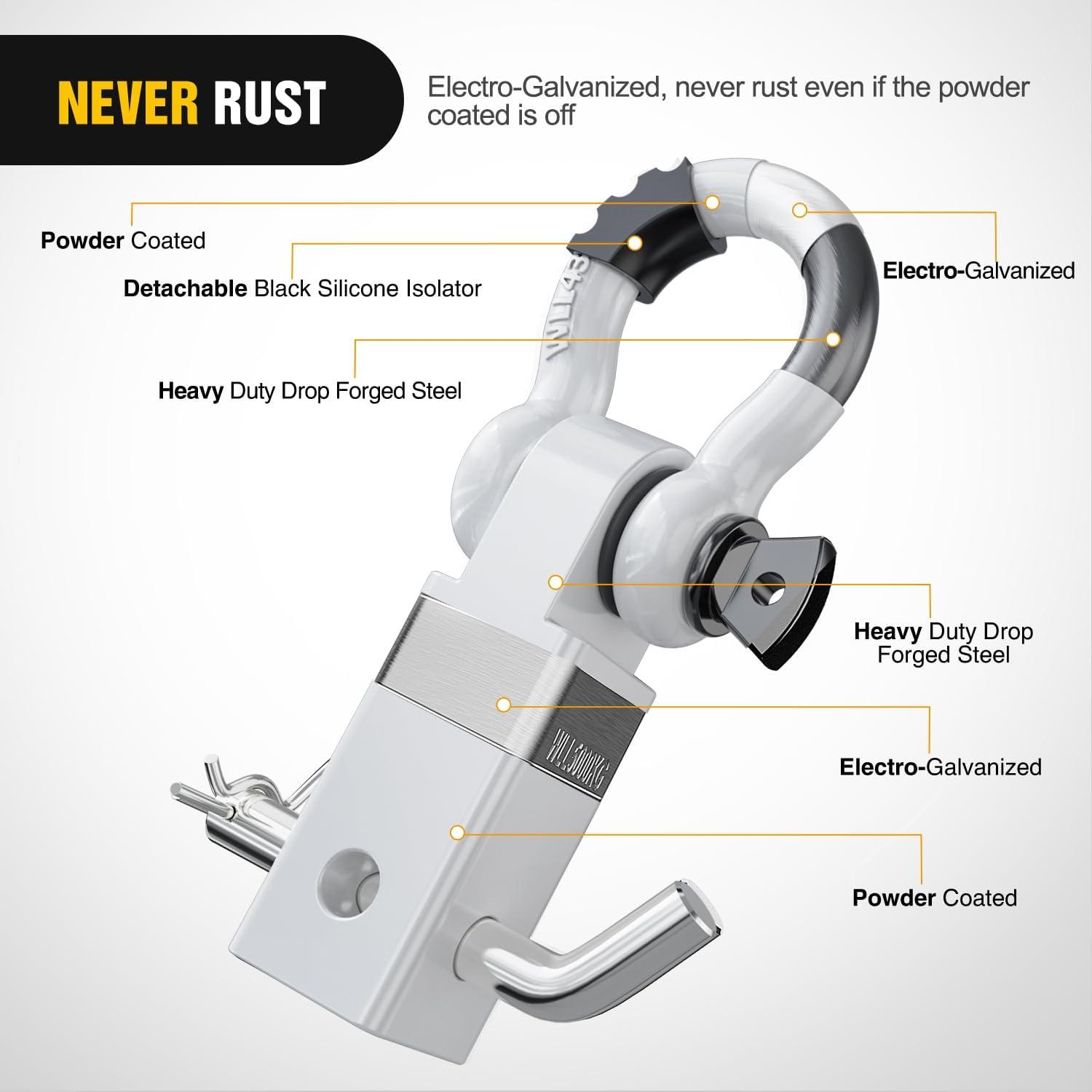 image:imageNilight Heavy Duty Trailer Shackle Kit for Double Eye Springs Fits 35K52K Axles DualStage AntiRust Coated Complete Installation Hardware Included Durable Suspension Repair Parts BlackWhite
