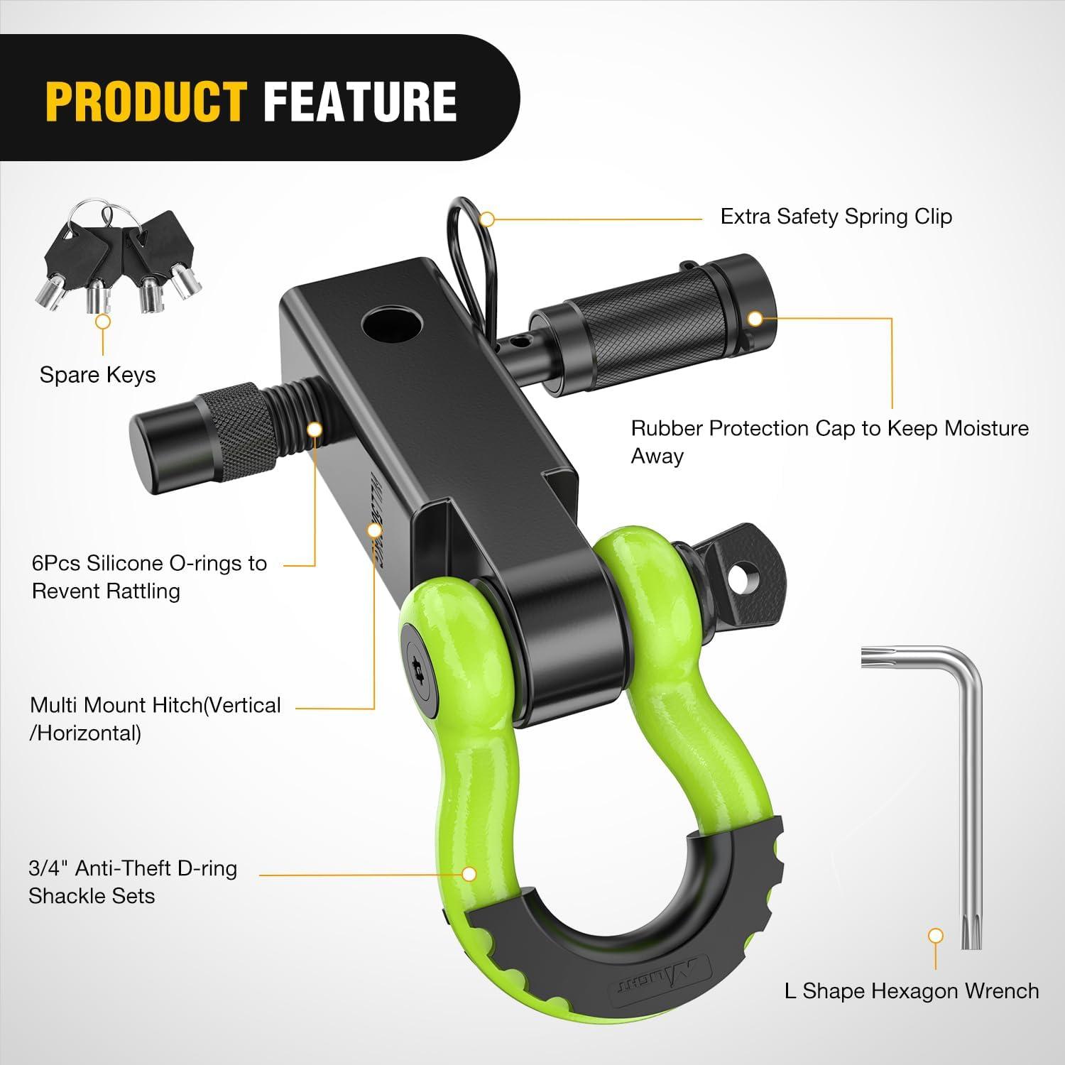 image:imageNilight Heavy Duty Trailer Shackle Kit for Double Eye Springs Fits 35K52K Axles DualStage AntiRust Coated Complete Installation Hardware Included Durable Suspension Repair Parts BlackHitch w Lock Pin Black Green