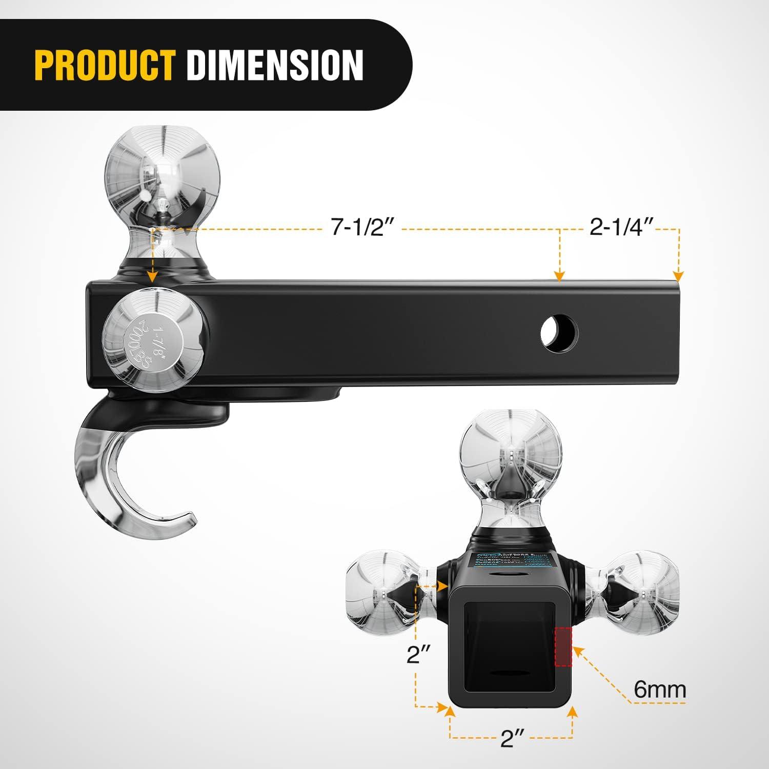 image:imageNilight Heavy Duty Trailer Shackle Kit for Double Eye Springs Fits 35K52K Axles DualStage AntiRust Coated Complete Installation Hardware Included Durable Suspension Repair Parts BlackTri Ball Mount
