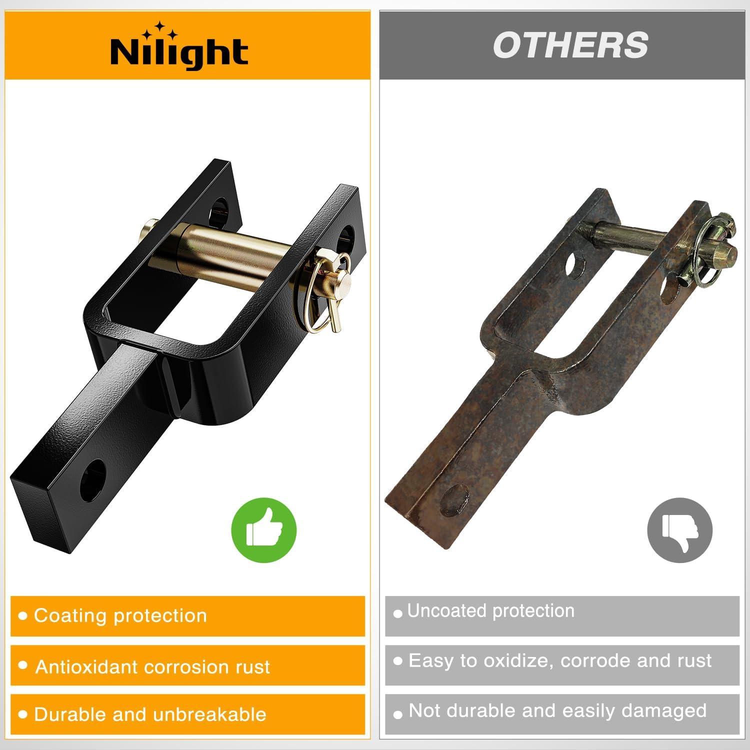 image:imageNilight Heavy Duty Trailer Shackle Kit for Double Eye Springs Fits 35K52K Axles DualStage AntiRust Coated Complete Installation Hardware Included Durable Suspension Repair Parts BlackQuick Hitch Adapter