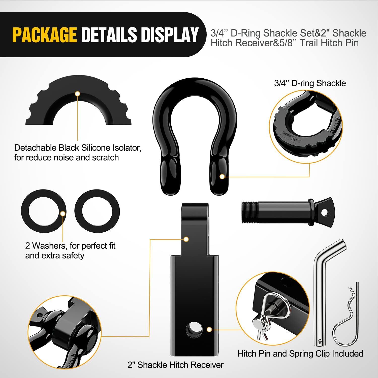 image:imageNilight Heavy Duty Trailer Shackle Kit for Double Eye Springs Fits 35K52K Axles DualStage AntiRust Coated Complete Installation Hardware Included Durable Suspension Repair Parts BlackBlack