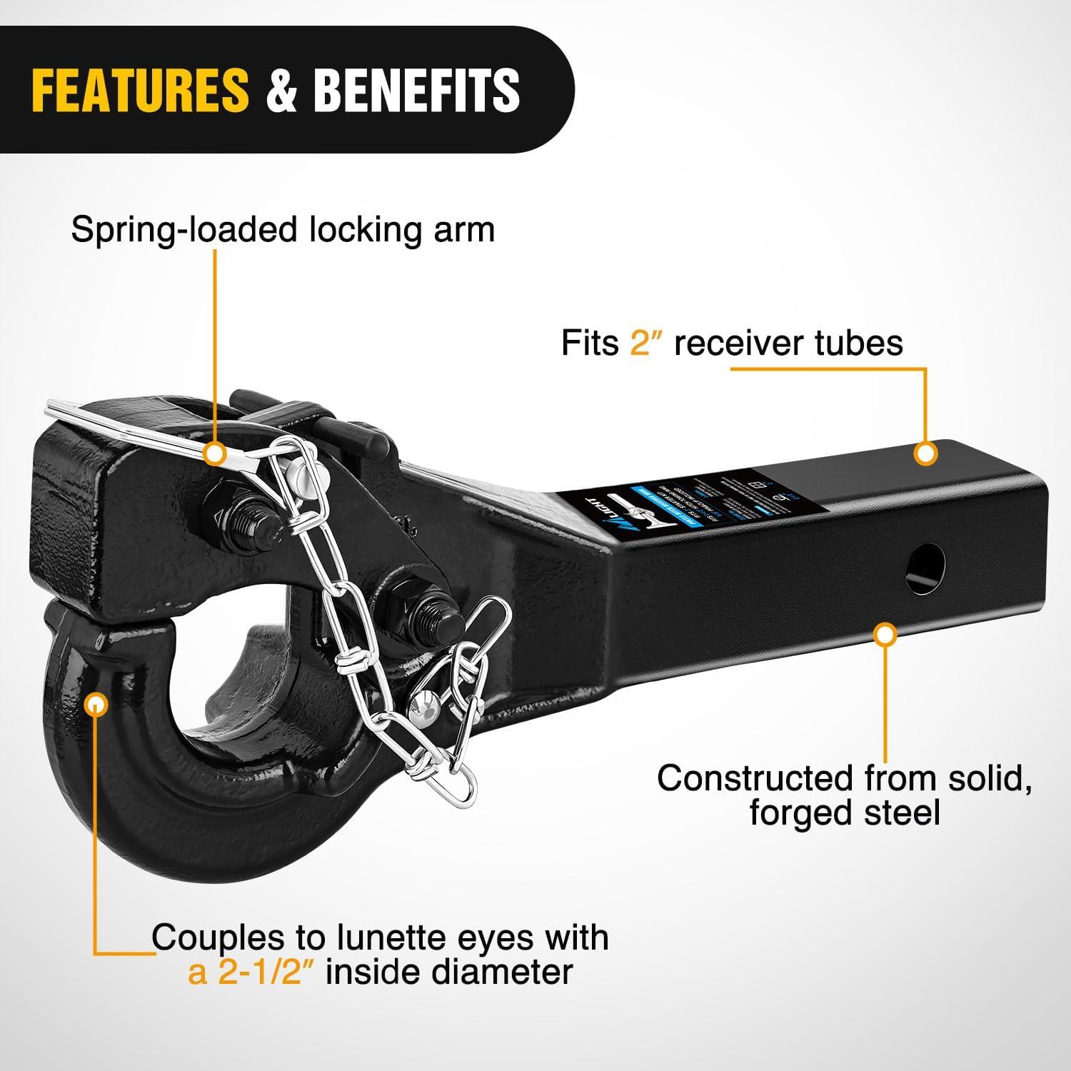 image:imageNilight Heavy Duty Trailer Shackle Kit for Double Eye Springs Fits 35K52K Axles DualStage AntiRust Coated Complete Installation Hardware Included Durable Suspension Repair Parts BlackPintle Hitch