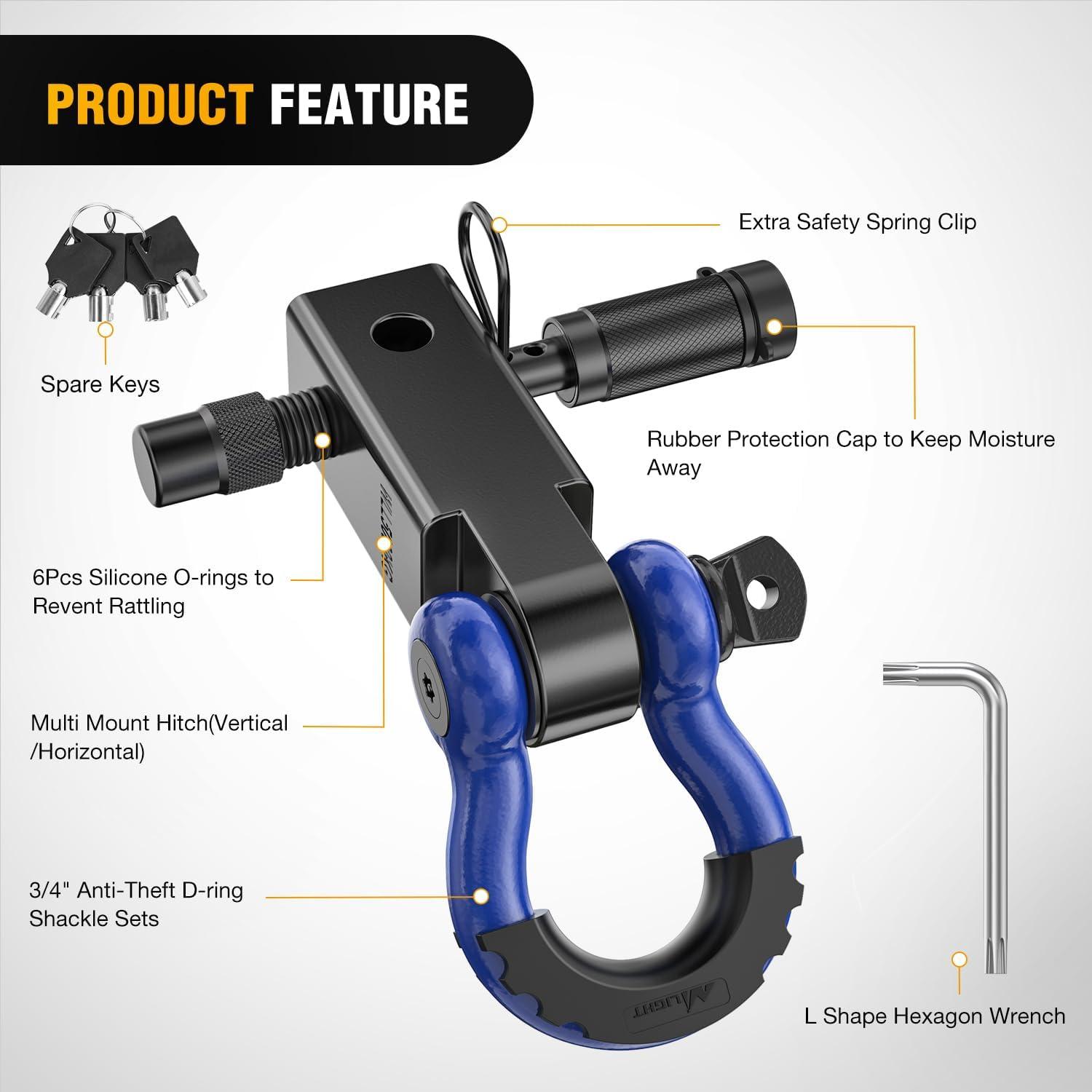 image:imageNilight Heavy Duty Trailer Shackle Kit for Double Eye Springs Fits 35K52K Axles DualStage AntiRust Coated Complete Installation Hardware Included Durable Suspension Repair Parts BlackHitch w Lock Pin Black Blue