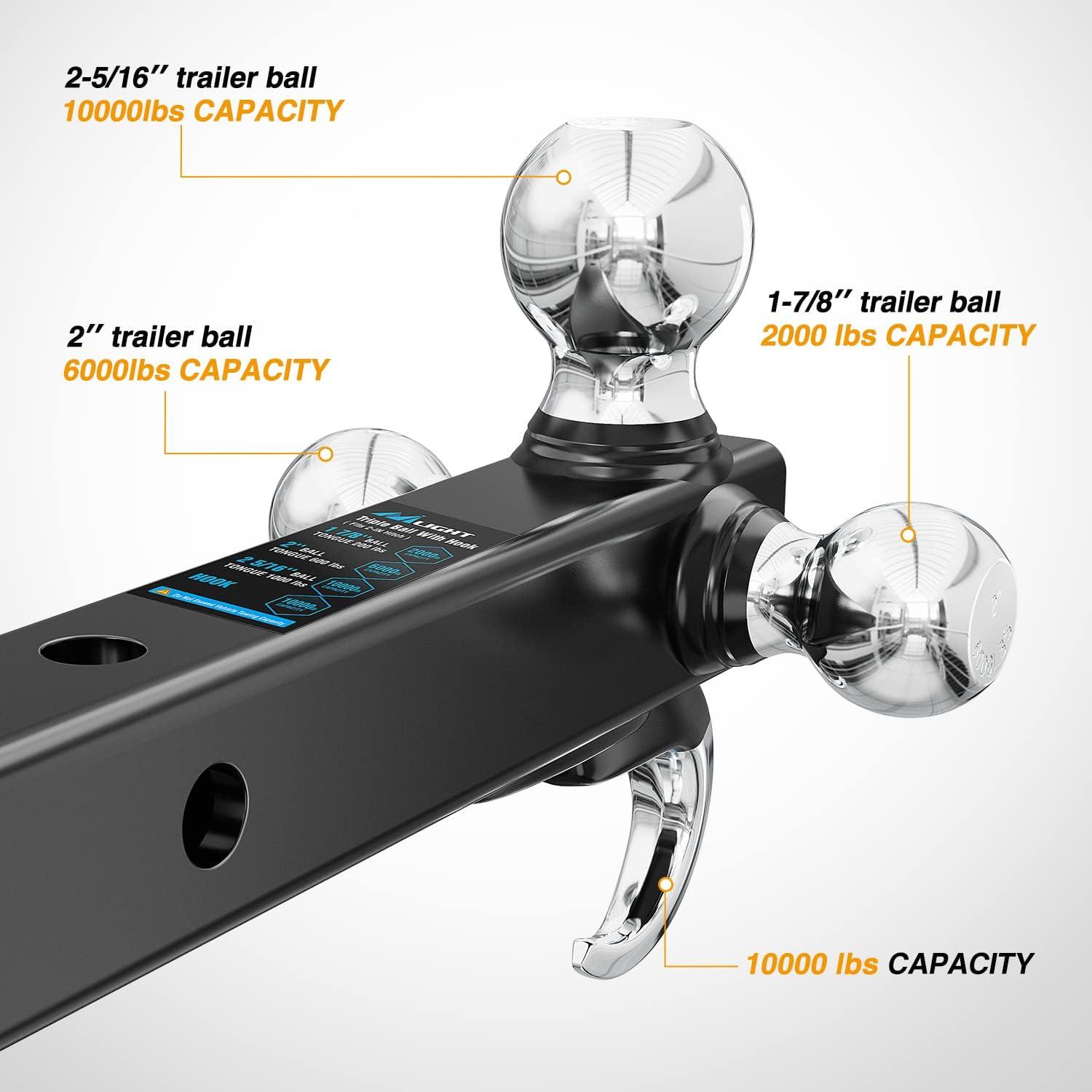 image:imageNilight Heavy Duty Trailer Shackle Kit for Double Eye Springs Fits 35K52K Axles DualStage AntiRust Coated Complete Installation Hardware Included Durable Suspension Repair Parts BlackTri Ball Mount