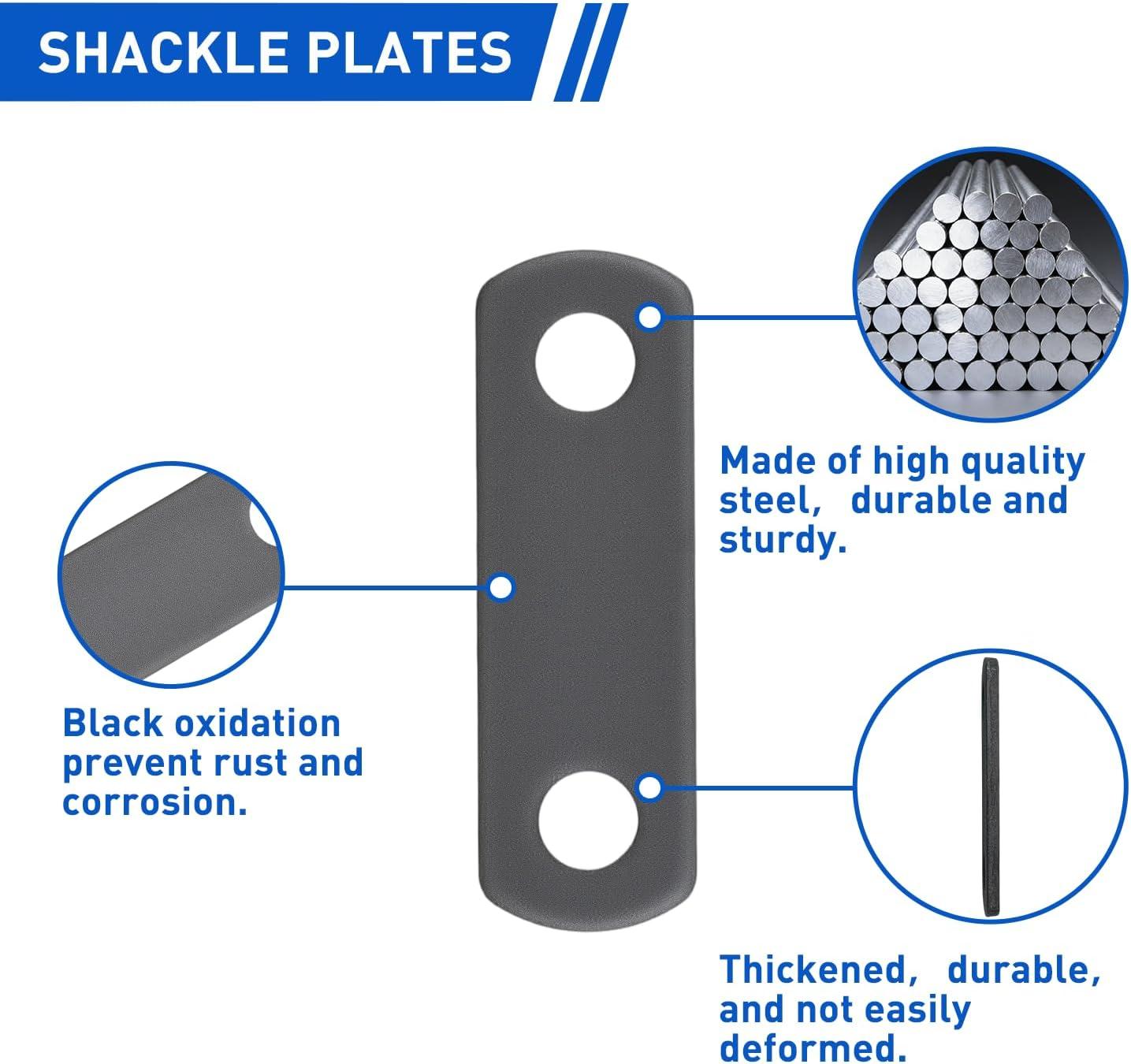 image:imageNilight Heavy Duty Trailer Shackle Kit for Double Eye Springs Fits 35K52K Axles DualStage AntiRust Coated Complete Installation Hardware Included Durable Suspension Repair Parts BlackTrailer Shackle Kit for Double Eye Springs