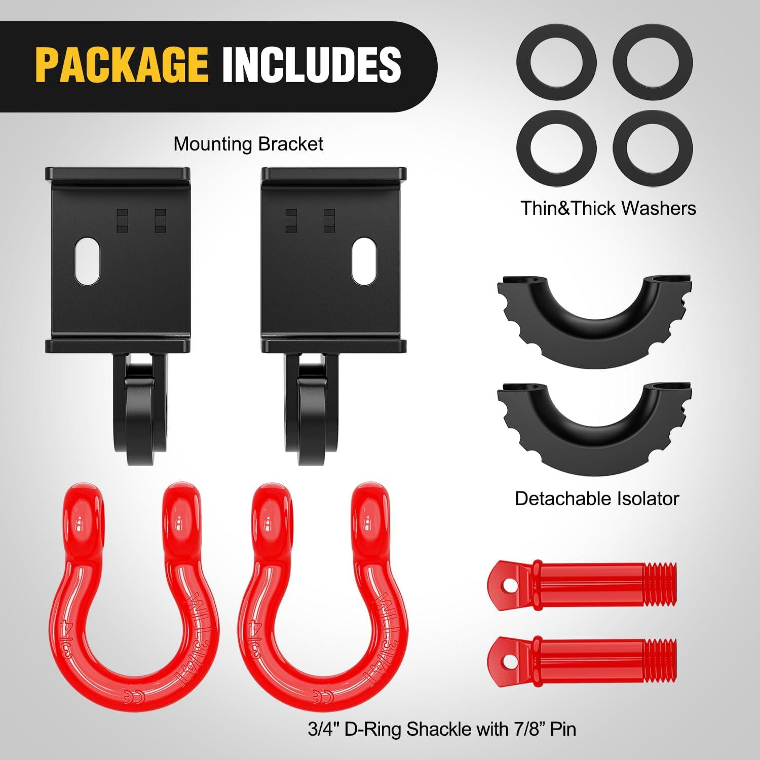 image:imageNilight Heavy Duty Trailer Shackle Kit for Double Eye Springs Fits 35K52K Axles DualStage AntiRust Coated Complete Installation Hardware Included Durable Suspension Repair Parts BlackToyota Tacoma DRing Shackle