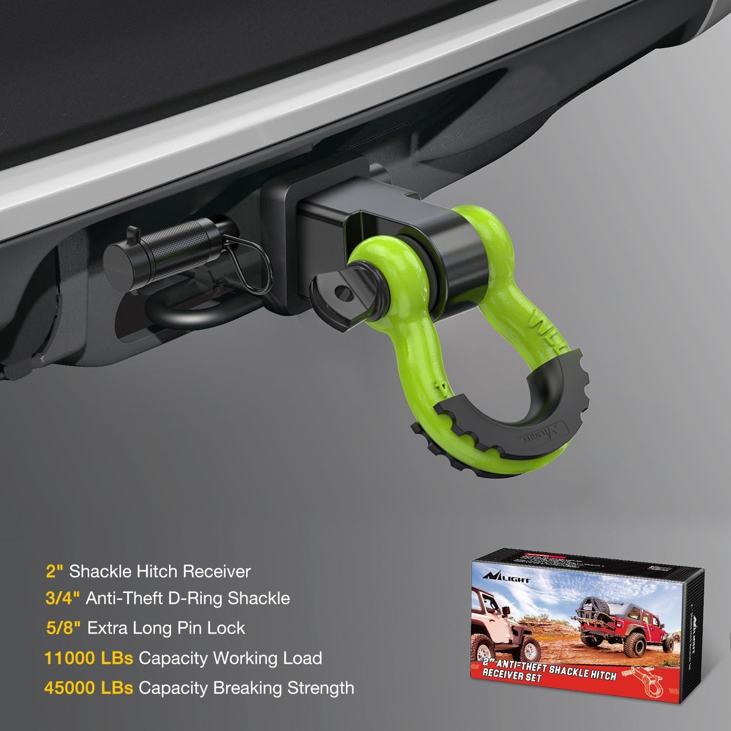 image:imageNilight Heavy Duty Trailer Shackle Kit for Double Eye Springs Fits 35K52K Axles DualStage AntiRust Coated Complete Installation Hardware Included Durable Suspension Repair Parts BlackHitch w Lock Pin Black Green