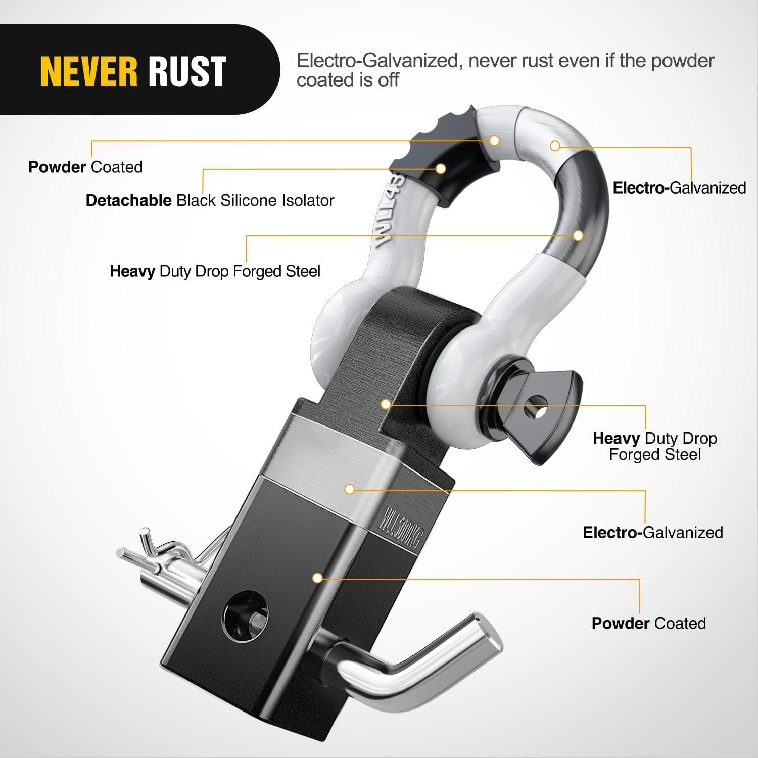 image:imageNilight Heavy Duty Trailer Shackle Kit for Double Eye Springs Fits 35K52K Axles DualStage AntiRust Coated Complete Installation Hardware Included Durable Suspension Repair Parts BlackBlackWhite