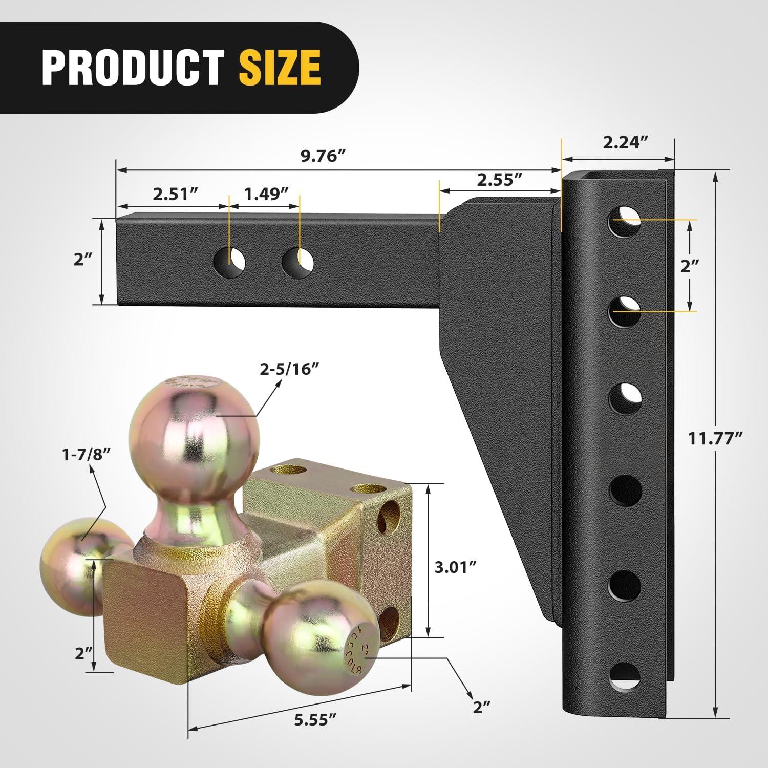 image:imageNilight Heavy Duty Trailer Shackle Kit for Double Eye Springs Fits 35K52K Axles DualStage AntiRust Coated Complete Installation Hardware Included Durable Suspension Repair Parts BlackTriBall Trailer Hitch Adjustable