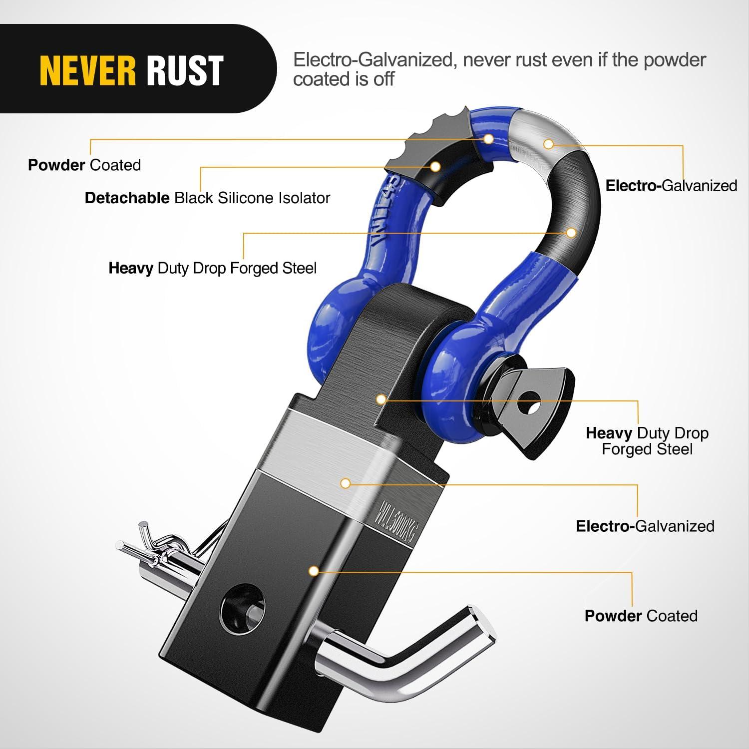 image:imageNilight Heavy Duty Trailer Shackle Kit for Double Eye Springs Fits 35K52K Axles DualStage AntiRust Coated Complete Installation Hardware Included Durable Suspension Repair Parts BlackBlackBlue