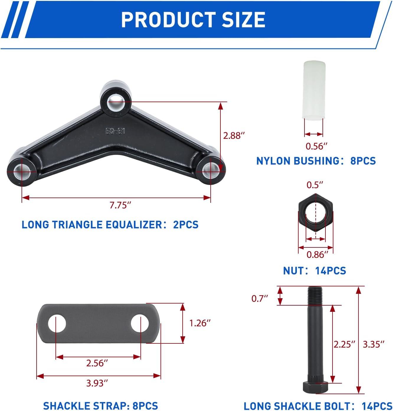 image:imageNilight Heavy Duty Trailer Shackle Kit for Double Eye Springs Fits 35K52K Axles DualStage AntiRust Coated Complete Installation Hardware Included Durable Suspension Repair Parts BlackTrailer Shackle Kit for Double Eye Springs