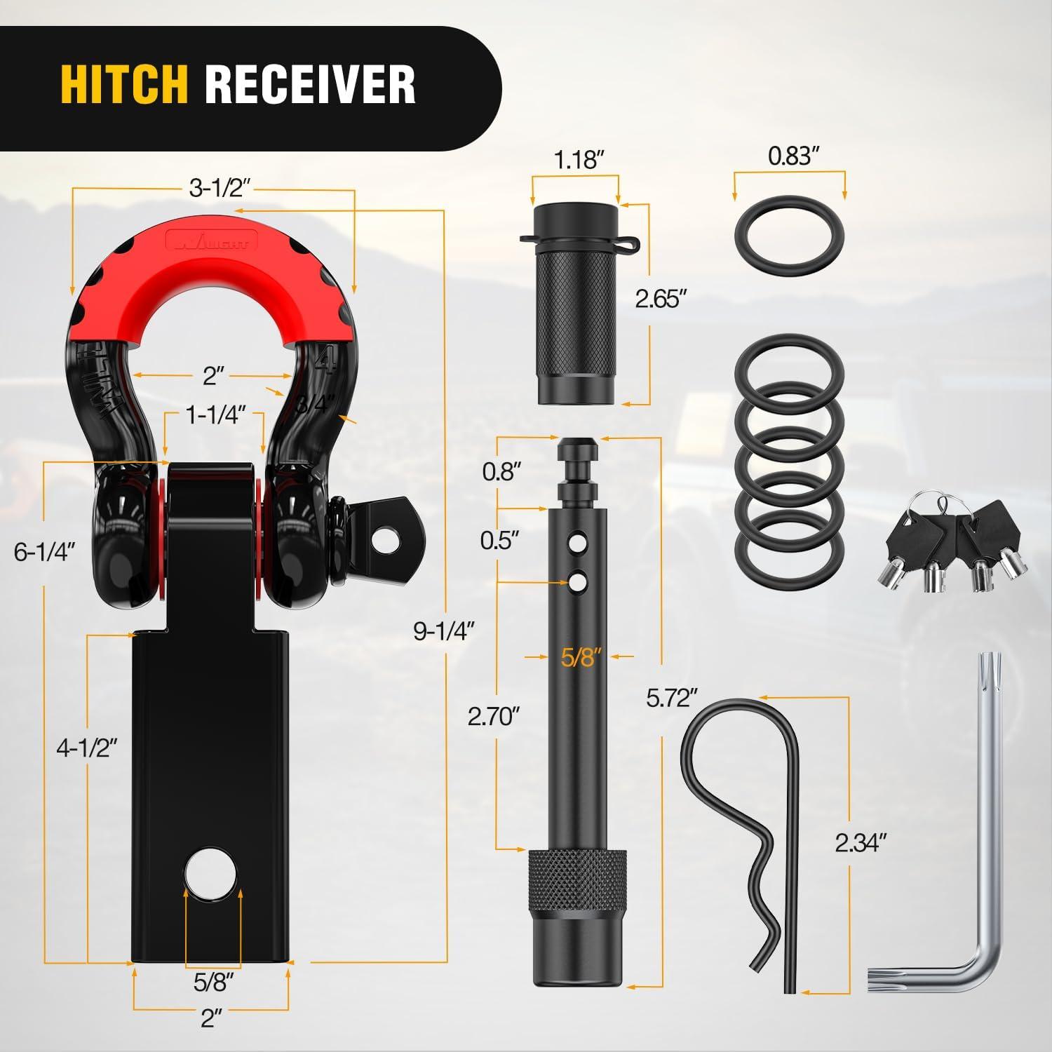 image:imageNilight Heavy Duty Trailer Shackle Kit for Double Eye Springs Fits 35K52K Axles DualStage AntiRust Coated Complete Installation Hardware Included Durable Suspension Repair Parts Black30ft Tow Strap DRing Shackle Hitch