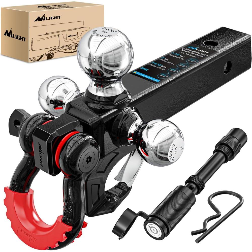 image:imageNilight Heavy Duty Trailer Shackle Kit for Double Eye Springs Fits 35K52K Axles DualStage AntiRust Coated Complete Installation Hardware Included Durable Suspension Repair Parts BlackTriBall Mount DRing Shackle