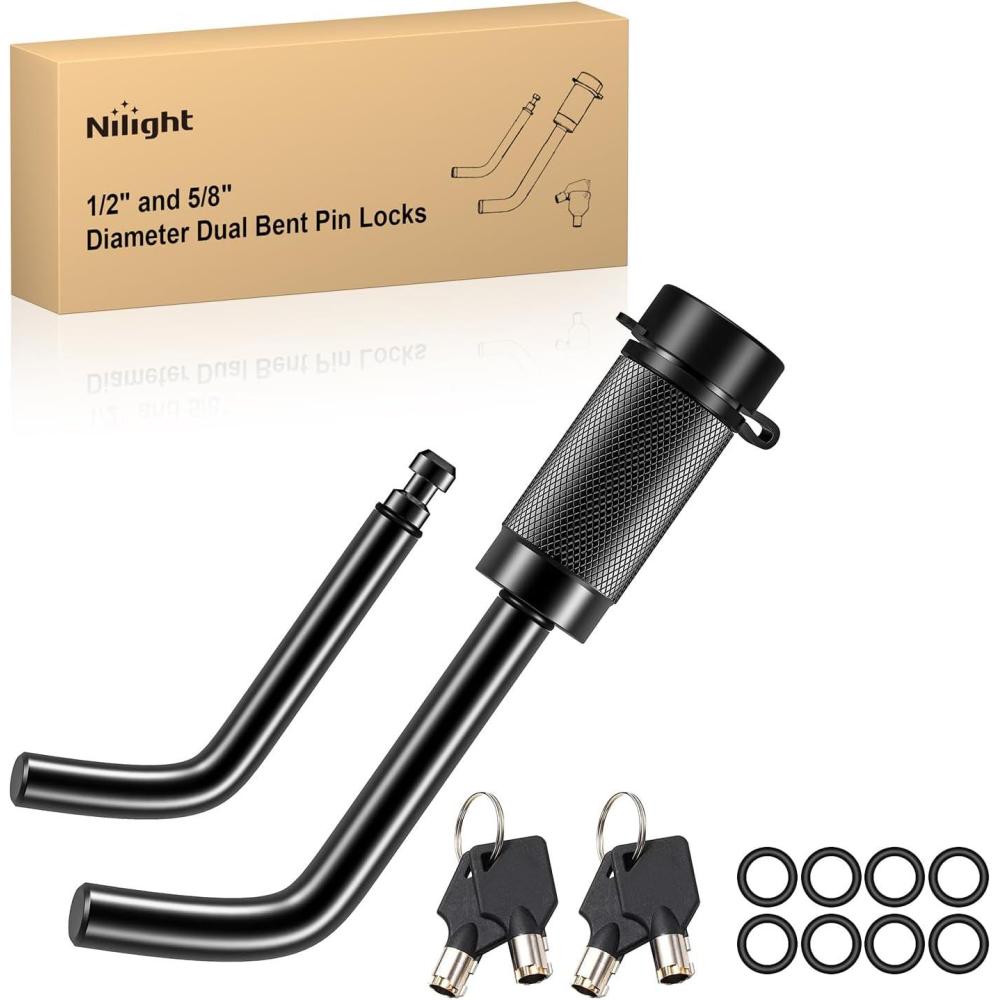 image:imageNilight Heavy Duty Trailer Shackle Kit for Double Eye Springs Fits 35K52K Axles DualStage AntiRust Coated Complete Installation Hardware Included Durable Suspension Repair Parts BlackHitch Lock Pin 12 58 Black