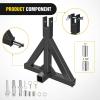 Nilight 3 Point 2″ Trailer Hitch Receiver for Category 1 Tractor Heavy Duty Quick Hitch Drawbar Adapter 3000LBS Capacity Compatible with Kubota BX John Deere Kioti Yanmar NorTrac Mahindra Ford Cat(2″ Trailer Hitch Receiver Black)