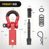 Nilight Heavy Duty Trailer Shackle Kit for Double Eye Springs Fits 3.5K–5.2K Axles Dual-Stage Anti-Rust Coated Complete Installation Hardware Included Durable Suspension Repair Parts Black(Hitch w/ Lock Pin Red)