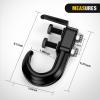 Nilight Heavy Duty Trailer Shackle Kit for Double Eye Springs Fits 3.5K–5.2K Axles Dual-Stage Anti-Rust Coated Complete Installation Hardware Included Durable Suspension Repair Parts Black(Bolt-On Tow Hooks)