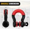 Nilight Heavy Duty Trailer Shackle Kit for Double Eye Springs Fits 3.5K–5.2K Axles Dual-Stage Anti-Rust Coated Complete Installation Hardware Included Durable Suspension Repair Parts Black(20ft Tow Strap +D-Ring Shackle)