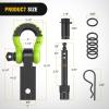 Nilight Heavy Duty Trailer Shackle Kit for Double Eye Springs Fits 3.5K–5.2K Axles Dual-Stage Anti-Rust Coated Complete Installation Hardware Included Durable Suspension Repair Parts Black(Hitch w/ Lock Pin Black Green)