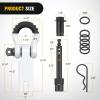 Nilight Heavy Duty Trailer Shackle Kit for Double Eye Springs Fits 3.5K–5.2K Axles Dual-Stage Anti-Rust Coated Complete Installation Hardware Included Durable Suspension Repair Parts Black(Hitch w/ Lock Pin White)