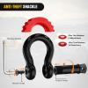 Nilight Heavy Duty Trailer Shackle Kit for Double Eye Springs Fits 3.5K–5.2K Axles Dual-Stage Anti-Rust Coated Complete Installation Hardware Included Durable Suspension Repair Parts Black(20ft Tow Strap +D-Ring Shackle +Hitch)