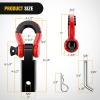 Nilight Heavy Duty Trailer Shackle Kit for Double Eye Springs Fits 3.5K–5.2K Axles Dual-Stage Anti-Rust Coated Complete Installation Hardware Included Durable Suspension Repair Parts Black(Black+Red)