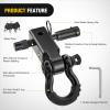 Nilight Heavy Duty Trailer Shackle Kit for Double Eye Springs Fits 3.5K–5.2K Axles Dual-Stage Anti-Rust Coated Complete Installation Hardware Included Durable Suspension Repair Parts Black(Hitch w/ Lock Pin Black)