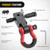 Nilight Heavy Duty Trailer Shackle Kit for Double Eye Springs Fits 3.5K–5.2K Axles Dual-Stage Anti-Rust Coated Complete Installation Hardware Included Durable Suspension Repair Parts Black(Hitch w/ Lock Pin Black Red)