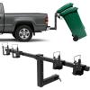 Nilight Dual Trash Can Hauler Hitch Adjustable Height Garbage Can Towing Hitch Carrier Double Trash Can Transporter Trailer Hitch for Truck SUV ATV UTV Golf Cart Lawn Tractor with 2″ Receiver