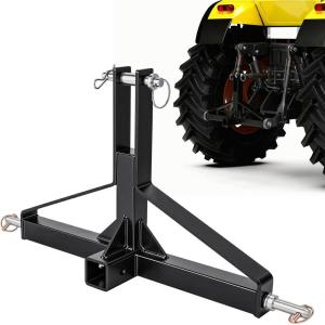 Nilight 3 Point 2″ Trailer Hitch Receiver for Category 1 Tractor Heavy Duty Quick Hitch Drawbar Adapter 3000LBS Capacity Compatible with Kubota BX John Deere Kioti Yanmar NorTrac Mahindra Ford Cat(3 Point 2″ Trailer Hitch Receiver 26″*17″)