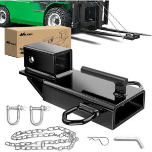 Nilight Heavy Duty Trailer Shackle Kit for Double Eye Springs Fits 3.5K–5.2K Axles Dual-Stage Anti-Rust Coated Complete Installation Hardware Included Durable Suspension Repair Parts Black(Forklift Trailer Hitch Black 4.3in Width)