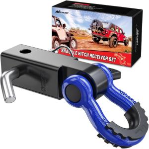 Nilight Heavy Duty Trailer Shackle Kit for Double Eye Springs Fits 3.5K–5.2K Axles Dual-Stage Anti-Rust Coated Complete Installation Hardware Included Durable Suspension Repair Parts Black(Black+Blue)