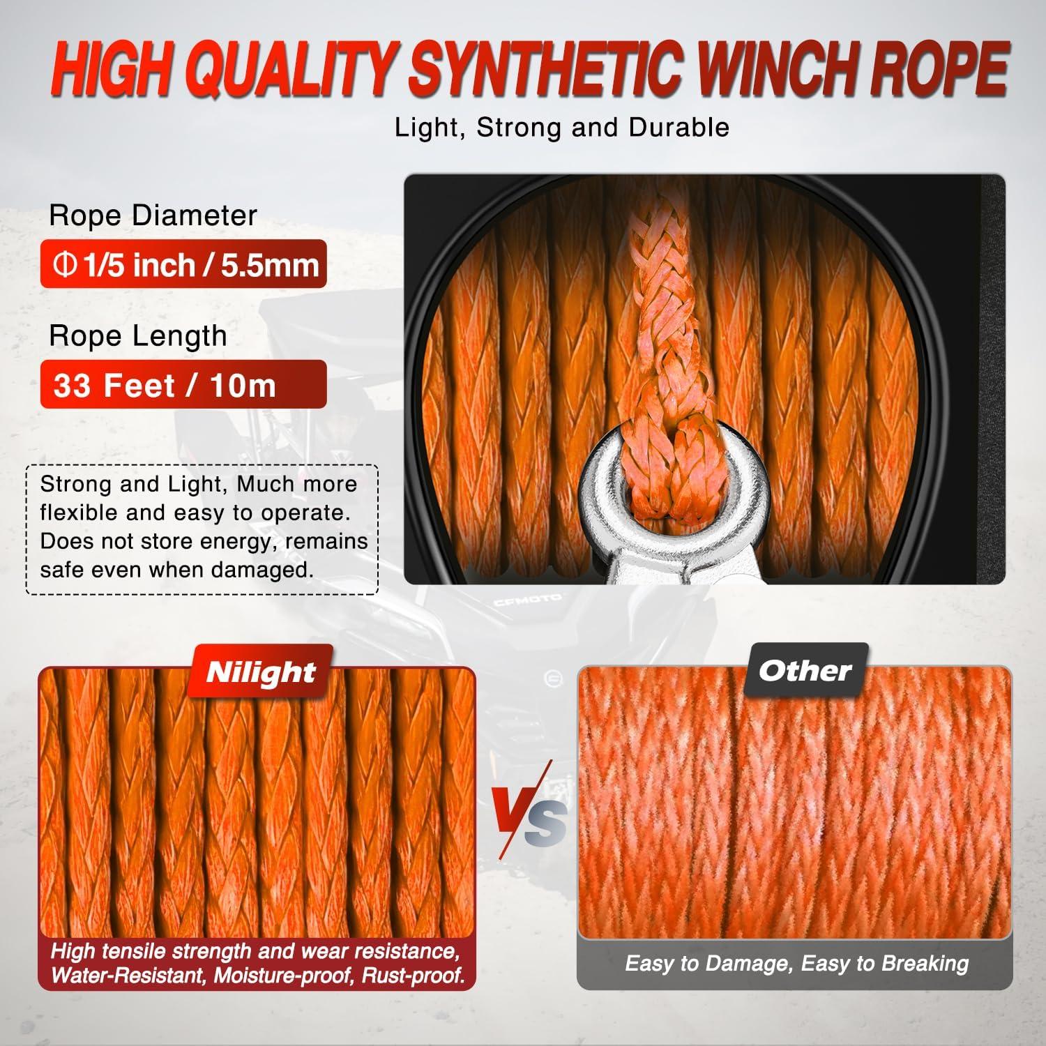image:imageNilight Boat Trailer Winch 3500 lbs Portable Electric Boat Winches 12 V DC Marine Winch with Steel Cable Remote Control amp Hand Crank PowerIn Freewheel Operat Waterproof Winch for Boat Trailer OrangeOrange