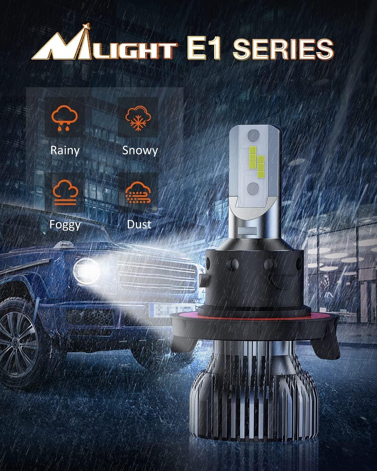 image:imageNilight H139008 Bulbs 350 Brighter LED High and Low Beam Bulb 6000K Cool White Super Bright 2PackH139008