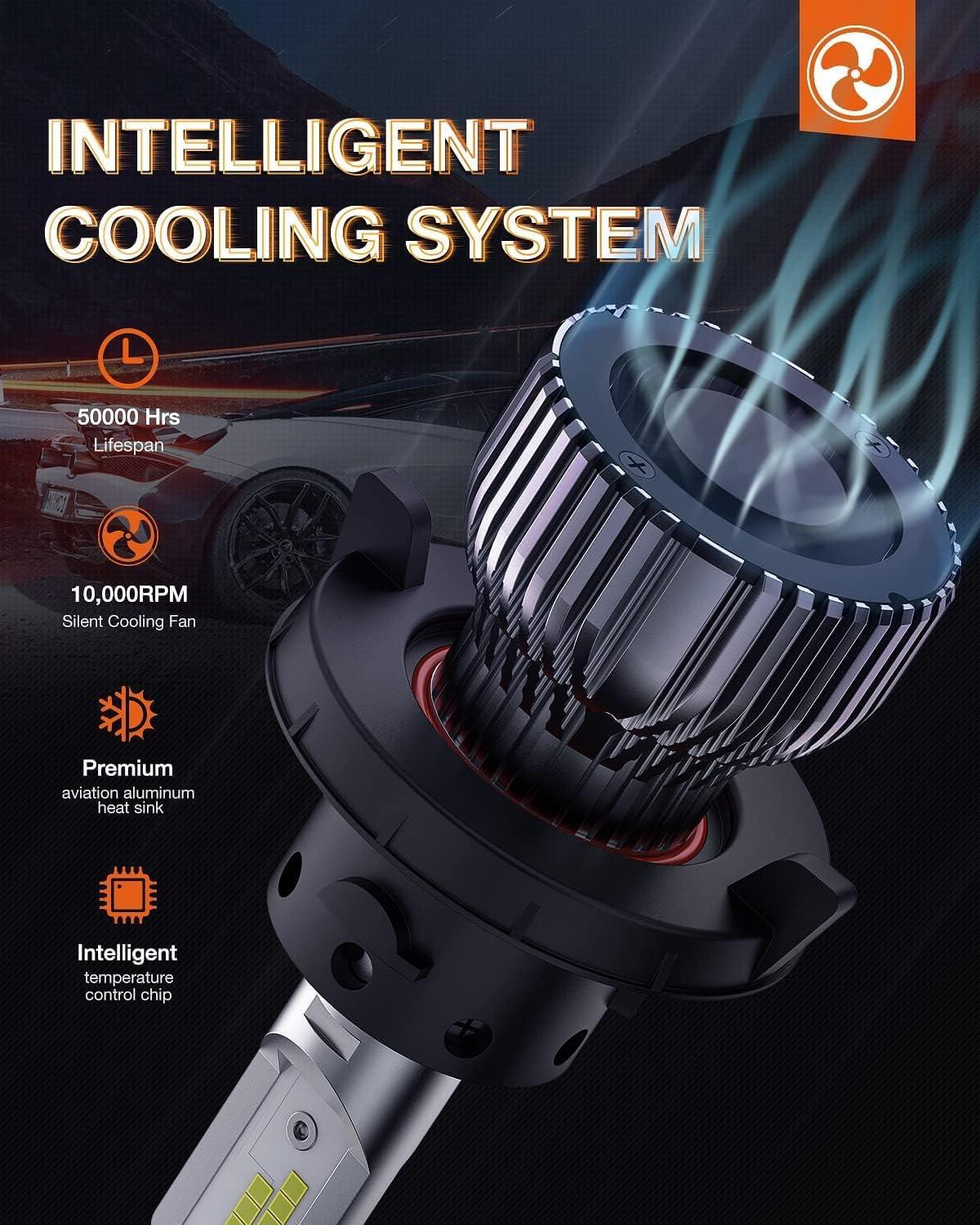 image:imageNilight H139008 Bulbs 350 Brighter LED High and Low Beam Bulb 6000K Cool White Super Bright 2PackH139008