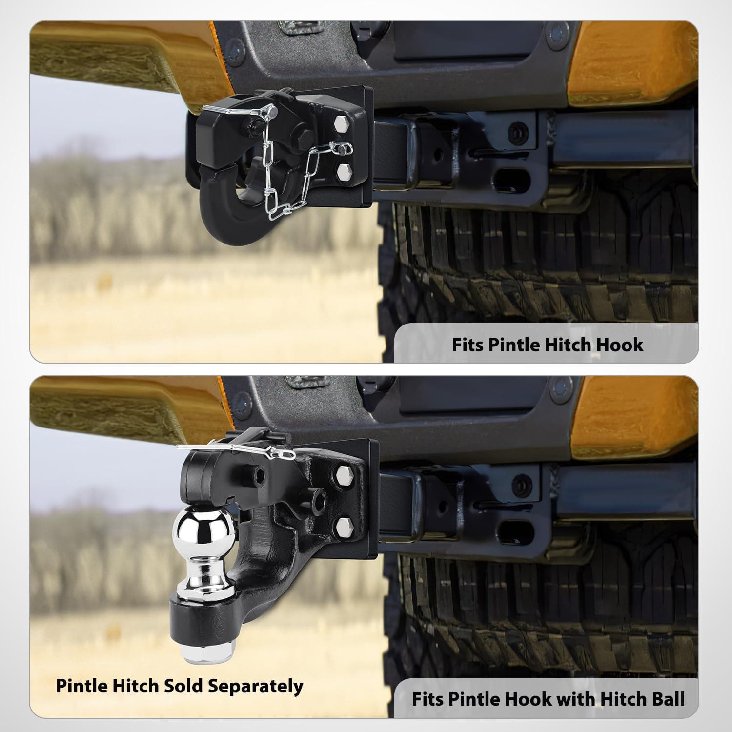 image:imageNilight Heavy Duty Pintle Hitch Lunette Ring Tow Eye3 ID 26455 lbs12T CapacityBlack PowdercoatTrailers and Towing Accessories1Position Pintle Hook Mount