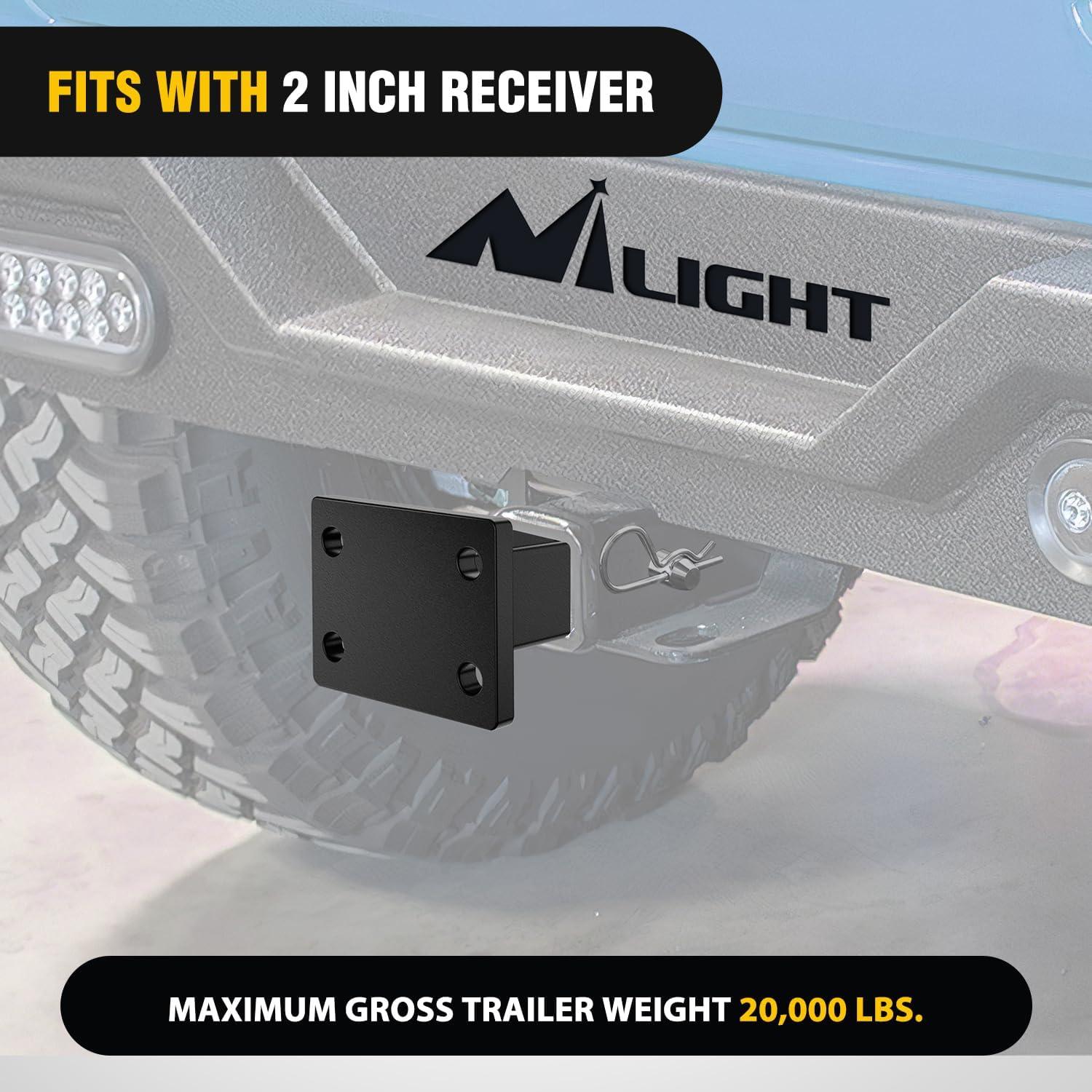 image:imageNilight Heavy Duty Pintle Hitch Lunette Ring Tow Eye3 ID 26455 lbs12T CapacityBlack PowdercoatTrailers and Towing Accessories1Position Pintle Hook Mount